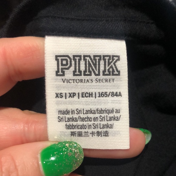 Pink Victoria’s Secret black dog logo pink floral long sleeve top size xs - Picture 9 of 10